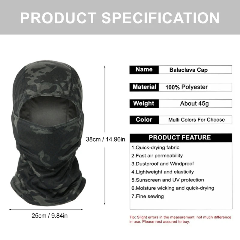 قبعة بالاكلافا مموهة للدراجات، - مراجعة Outdoor Hunting Prints وسعره
